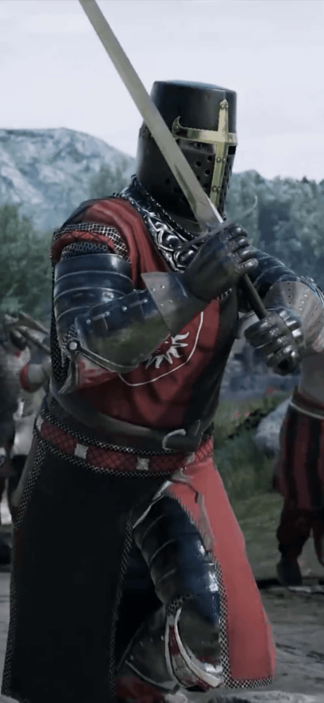 黒と赤の iPhone Xs Mordhau 背景 壁紙