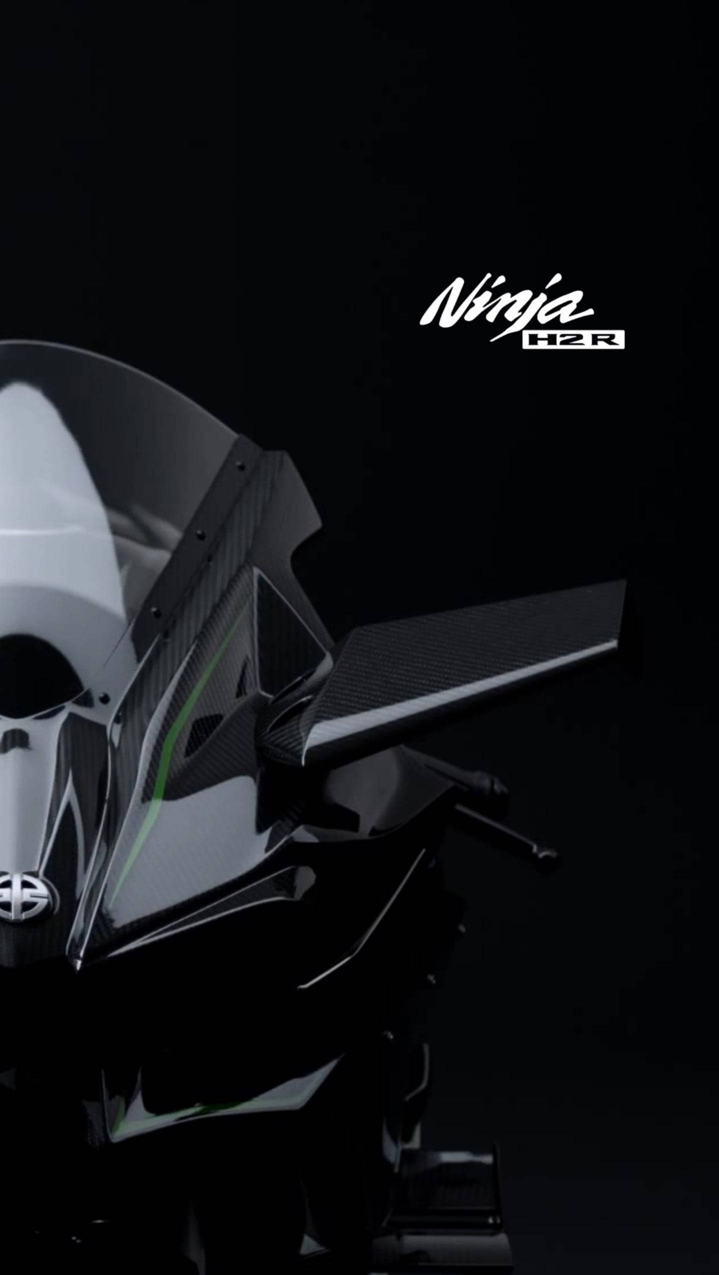 黒を基調としたカワサキNinja H2rのハーフショット 壁紙