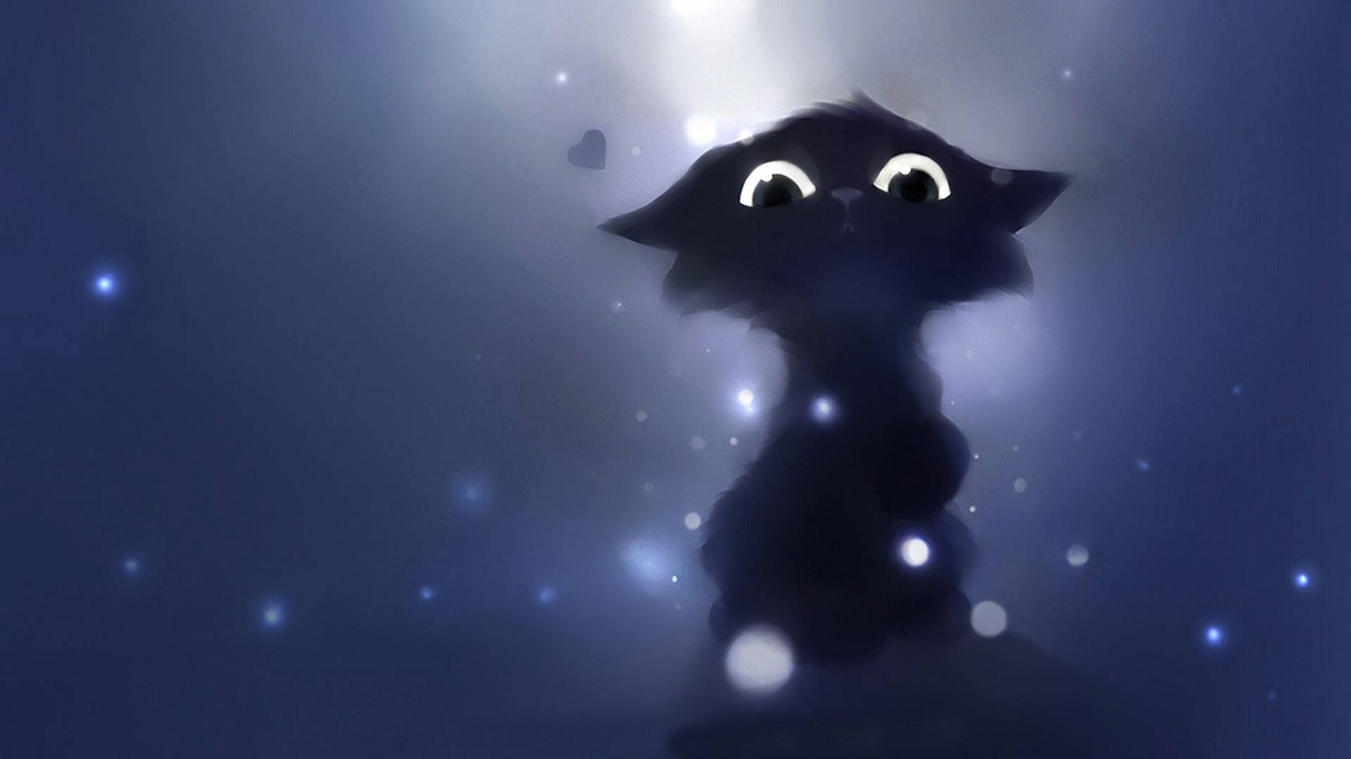 黒猫のイラスト 壁紙