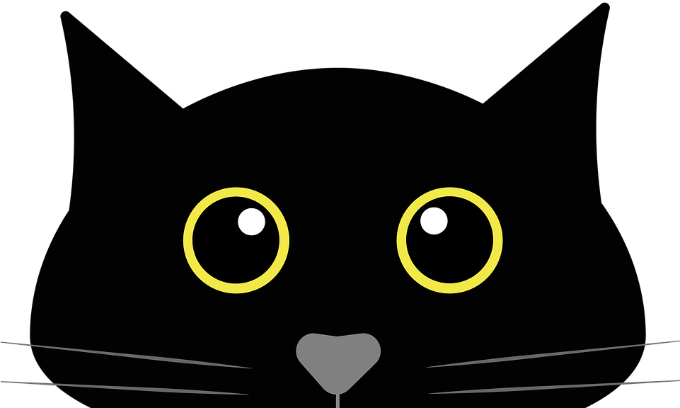 黒猫の漫画風ポートレート 壁紙