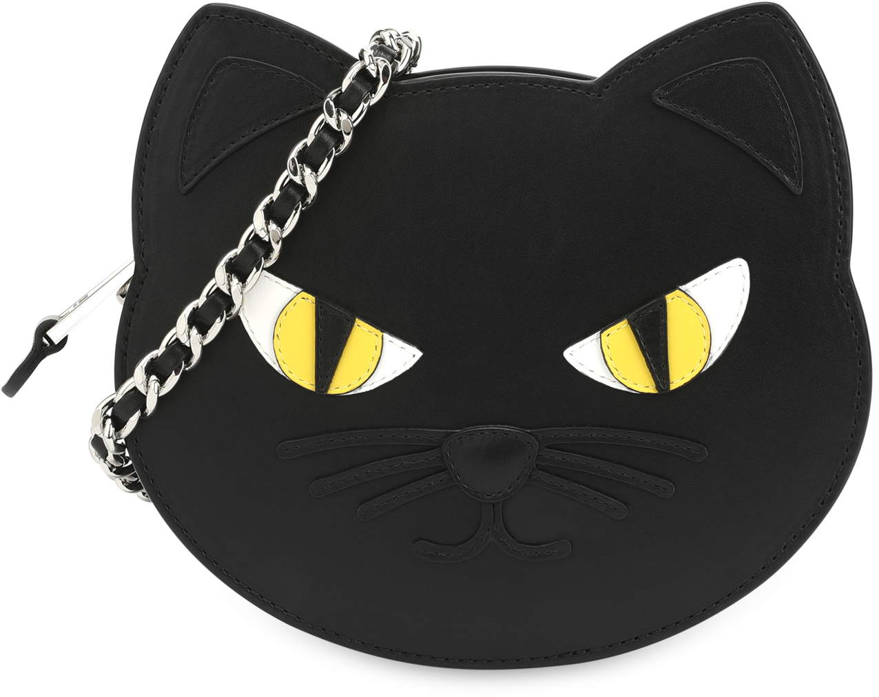 黒猫の顔が描かれた財布デザイン 壁紙