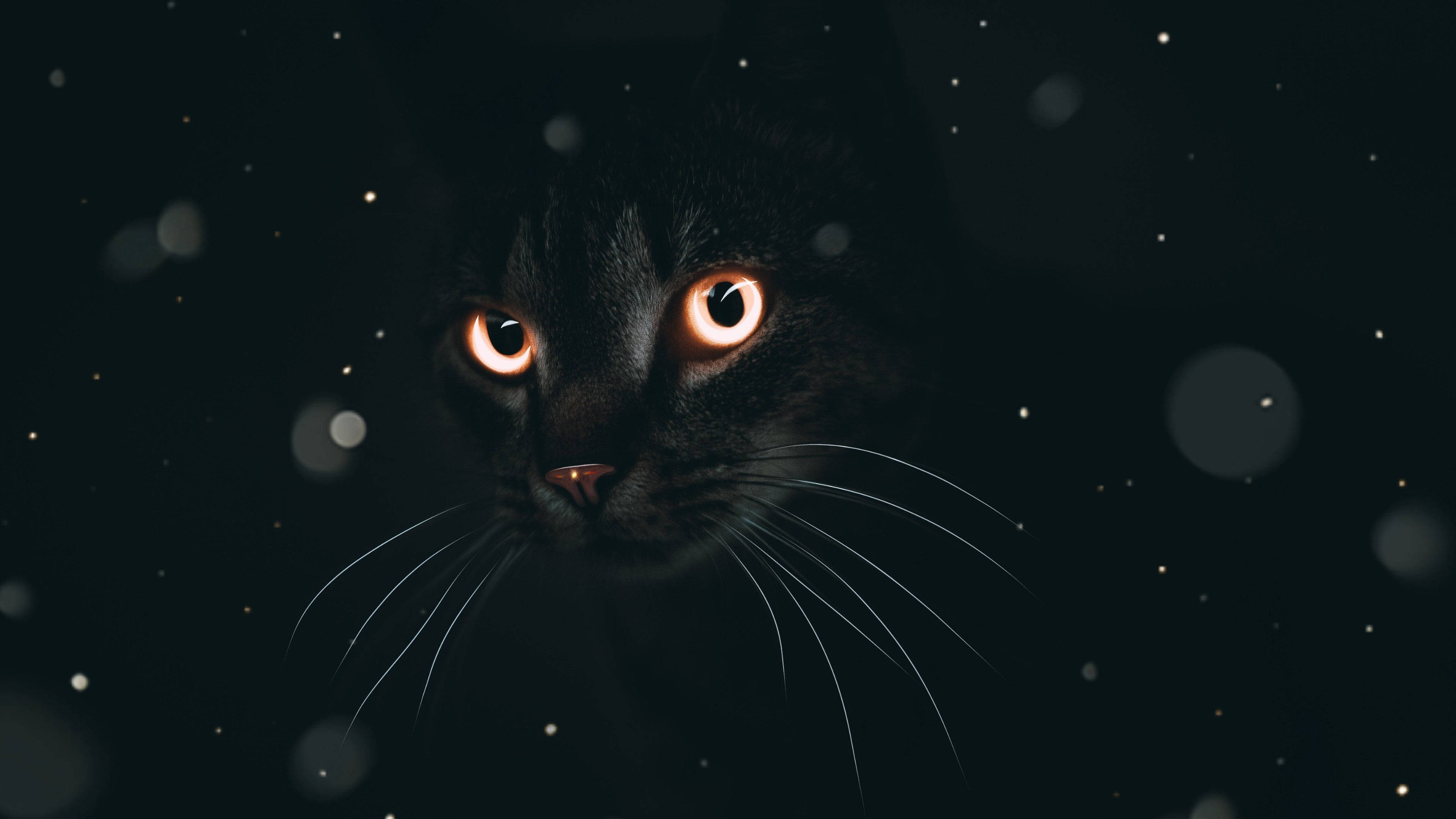 黒猫ダークモード 壁紙