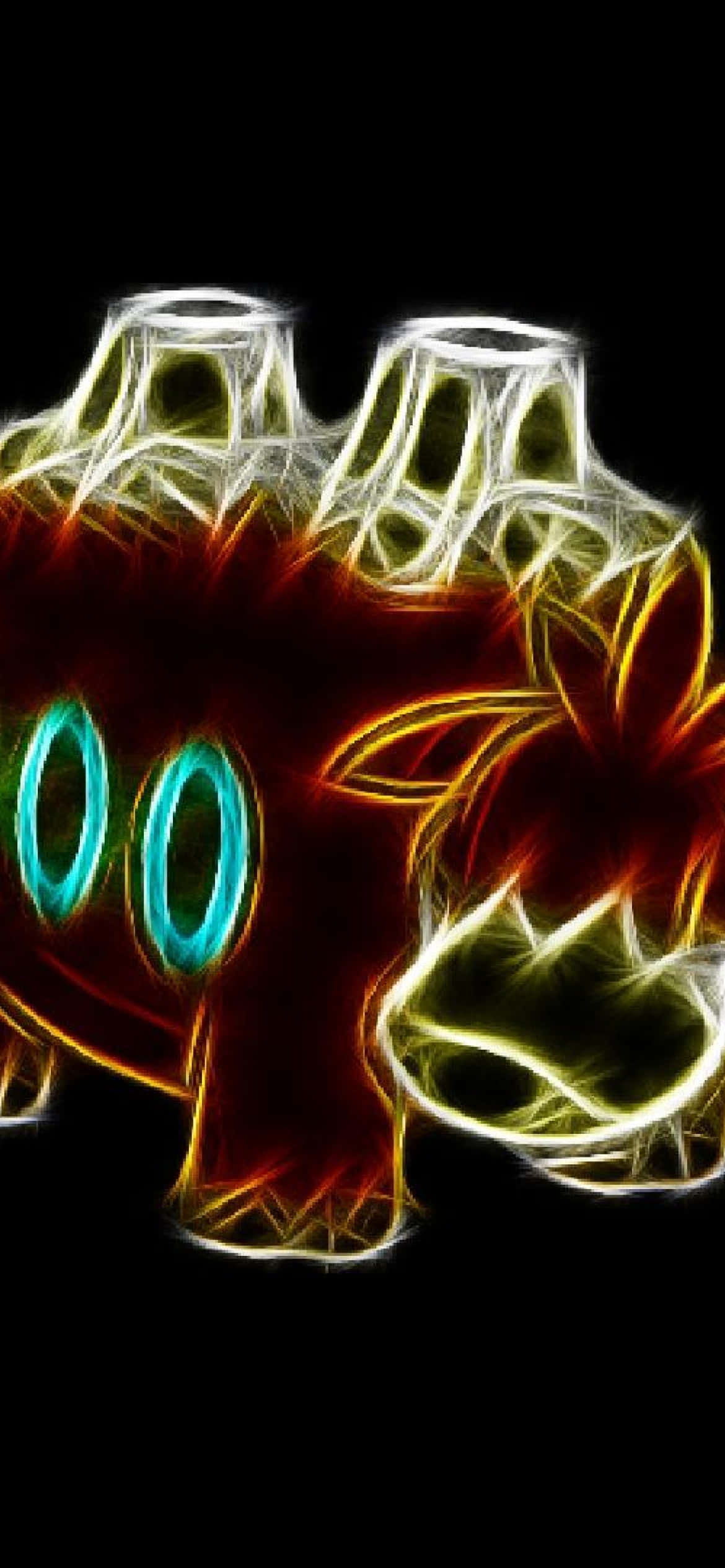 光るバクーダのイラスト 黒背景 壁紙