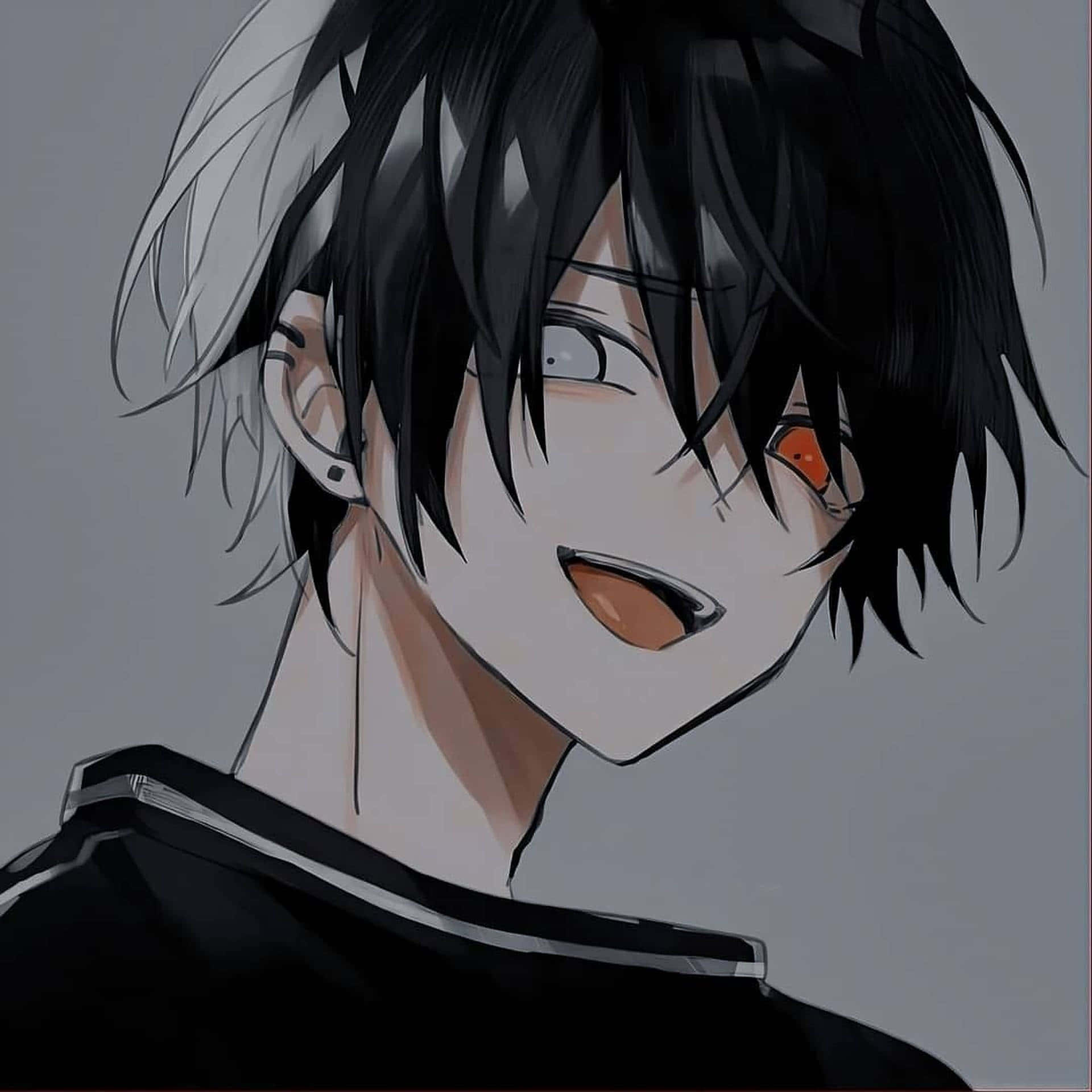 黒髪アニメイケメン オッドアイ かわいいアイコン 壁紙