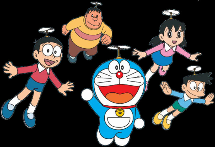 ドラえもんと仲間たちの飛行