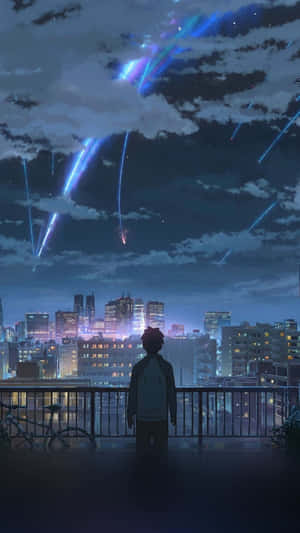 2016 君の名は。アニメ ビル — アニメ街 GIF 壁紙
