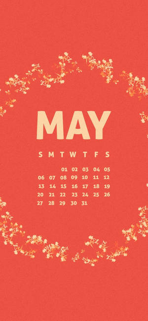 5月の赤い花のカレンダーの壁紙。