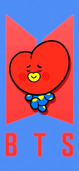 BT21 タタ on BTS ロゴ 壁紙 — iPhone 14 Plus 壁紙