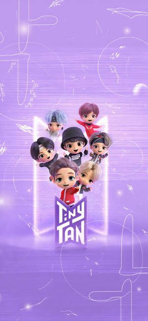 BTS TinyTAN パステルパープルのポートレート壁紙 — iPhone 11 Pro 壁紙