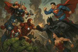 マーベル・エステティック背景、DCコミックス背景、バットマン、スーパーヒーロー背景、スーパーマン、アイアンマン、ワンダーウーマン