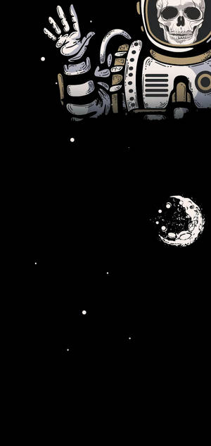 宇宙空間でアンデッドの宇宙飛行士を描いたGalaxy S10 Plusの壁紙 — Samsung Galaxy S20 壁紙