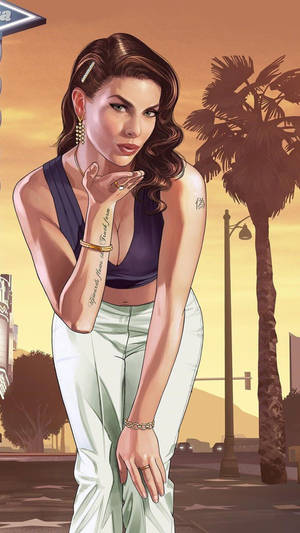 GTA iPhone ブルネットの女の子 — GTA 壁紙