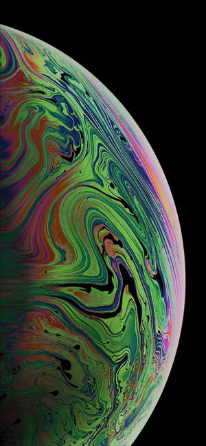 大理石調のグリーン抽象ハーフバブル iPhone XR壁紙 — iPhone Xr 壁紙