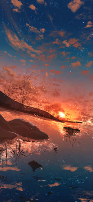 アニメ夕日iPhone — Vivo V60 壁紙