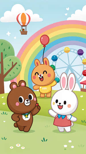 グループ、子犬、色、子猫、漫画、愛、友情、友達、ポピー、花、LINEフレンズ、ブランド、壁紙、ライン、アライグマ、パンダ、家族、列、アート、コレクション