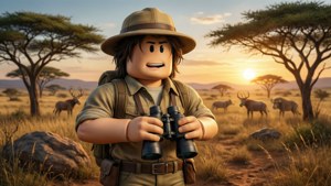 サバンナでRobloxアバターと一緒にサファリアドベンチャーに出かけよう。