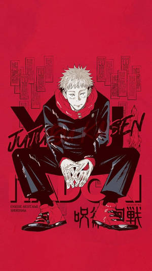 Yuji Itadori 赤のアート 呪術廻戦 スマホ — 呪術廻戦 壁紙