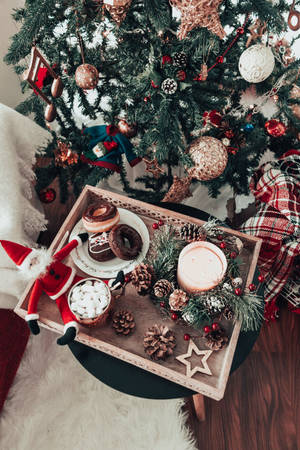 おしゃれなクリスマスドーナツの壁紙 — 2:3 壁紙