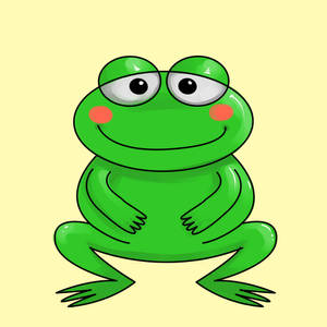お腹いっぱいのかわいいカエルの壁紙