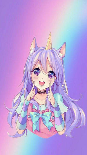 かわいいアニメユニコーンガール