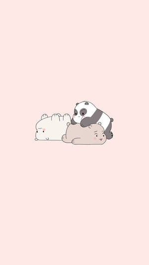 かわいいアート風『We Bare Bears』遊ぶ姿 — かわいいクマ 壁紙
