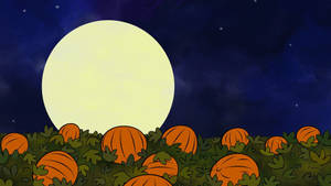 かわいいハロウィンのかぼちゃと月
