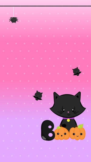 かわいいハロウィンの黒猫