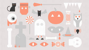 かわいいハロウィンアイコンの美的壁紙