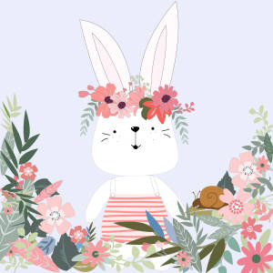 かわいい春の漫画うさぎ
