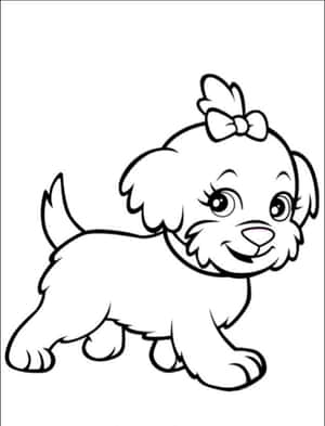 犬のぬりえ画像 — かわいい犬 壁紙