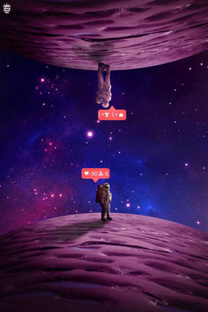かわいい紫色の惑星