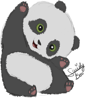 かわいい緑の目をしたパンダのイラスト — パンダ 壁紙