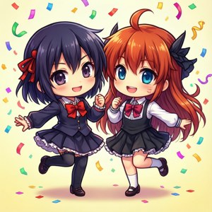 『ちょびっツ』のすももとことこがかわいいちびキャラで登場。 — Infinix Zero 壁紙