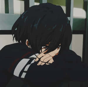 ふくれっ面の少年PFP — 悲しいアニメGIF 壁紙