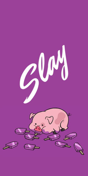 アイスクリームを食べるWaddles — 18:9 壁紙