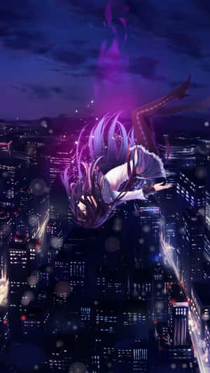 紫色のアニメ背景