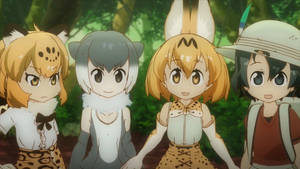 アニメ風の動物コスチュームを着た子供たちの壁紙 — アニメの子供 壁紙