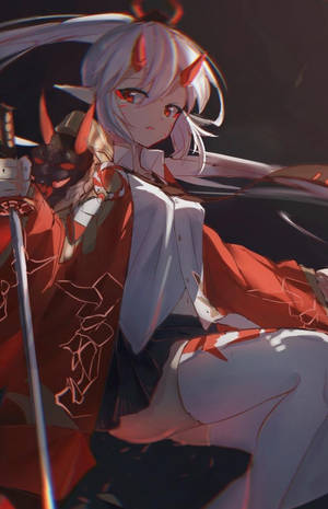 悲しげなデモン娘 — かっこいい鬼滅の刃 壁紙