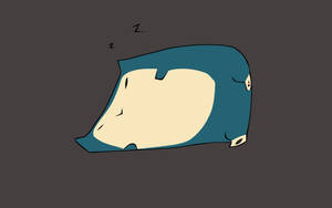 ミニマルな背景で眠る青いカビゴン。