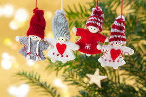 ボンネットをかぶったクリスマスおもちゃの壁紙