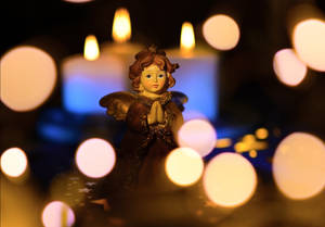 クリスマスエンジェル ボケデザイン 壁紙 — クリスマス エステ 壁紙