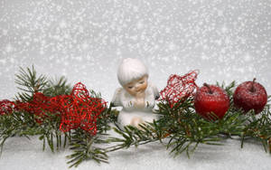 クリスマスエンジェルオーナメントの壁紙
