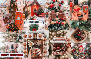 クリスマスコラージュ ラップトップ — クリスマス エスセティック 壁紙