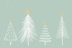 クリスマスツリー グリーン＆ホワイト エステティック — クリスマス GIF 壁紙