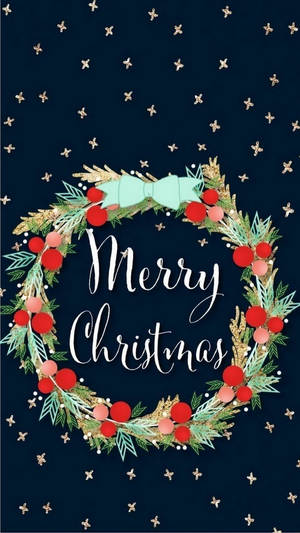 クリスマスリースのポスター壁紙 — 9:16 壁紙