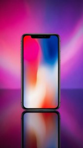 カラフルなグラデーションのiPhone Xの壁紙。