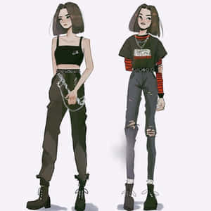 グランジアニメ — アニメの女の子 パーカー 壁紙