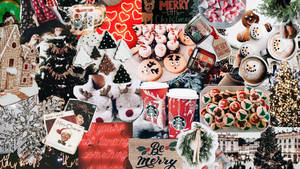 コーヒーデーのクリスマスコラージュ壁紙 — クリスマスコラージュ 壁紙