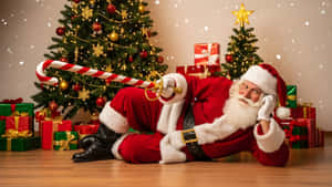 サンタクロース、くつろぎ、キャンディケイン、クリスマス、プレゼント、ツリー、ホリデー、冬、お祭り気分、喜び、余暇、装飾 — 冬 壁紙