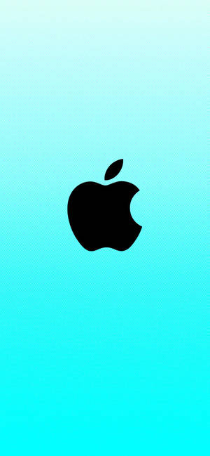 シアンブルー アップルロゴ 壁紙 — iPhone 12 Pro 壁紙